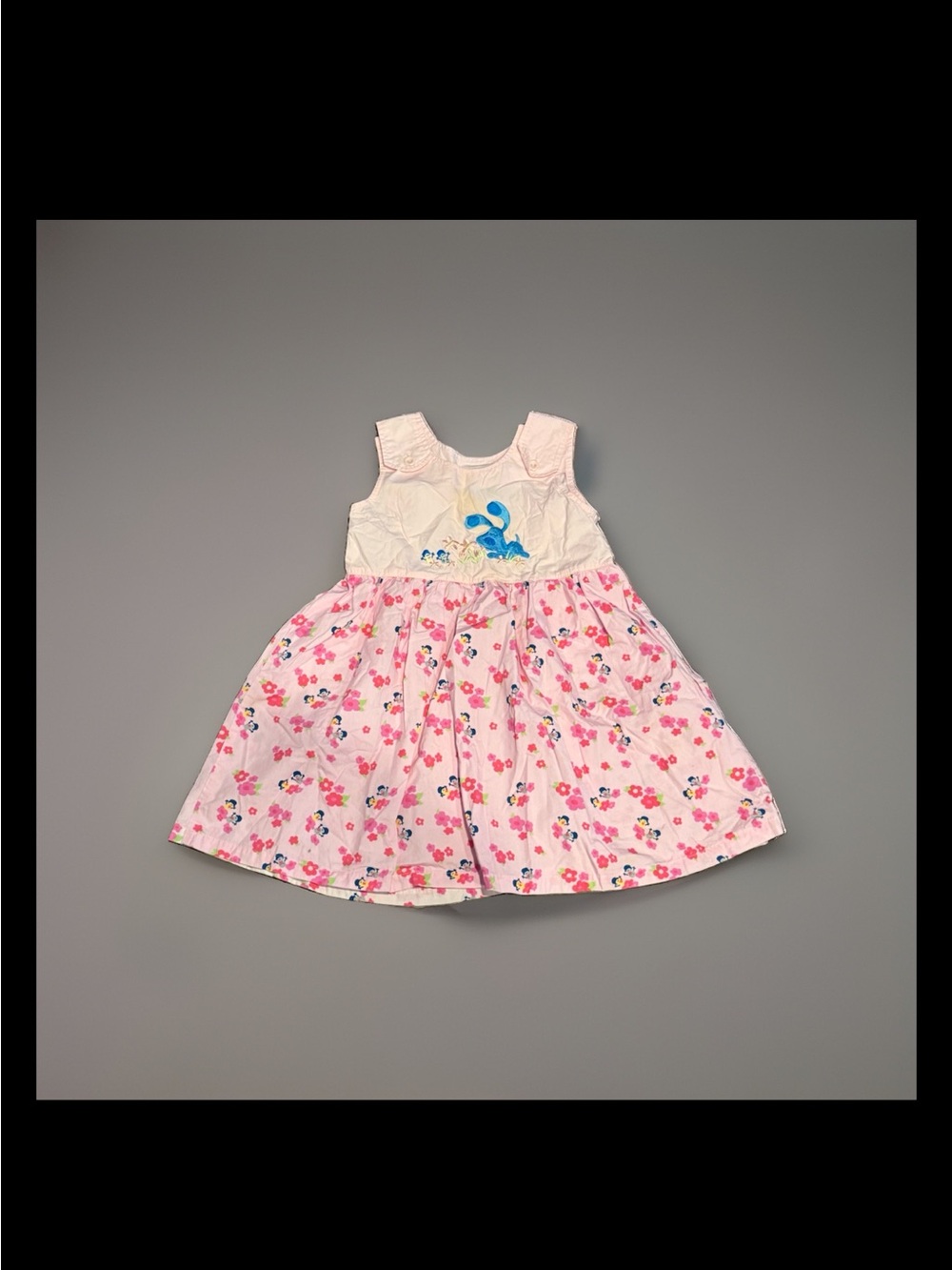 Blue’s Clues Pink Floral Embroidered Dress Girls Size 6 Y2K 2000